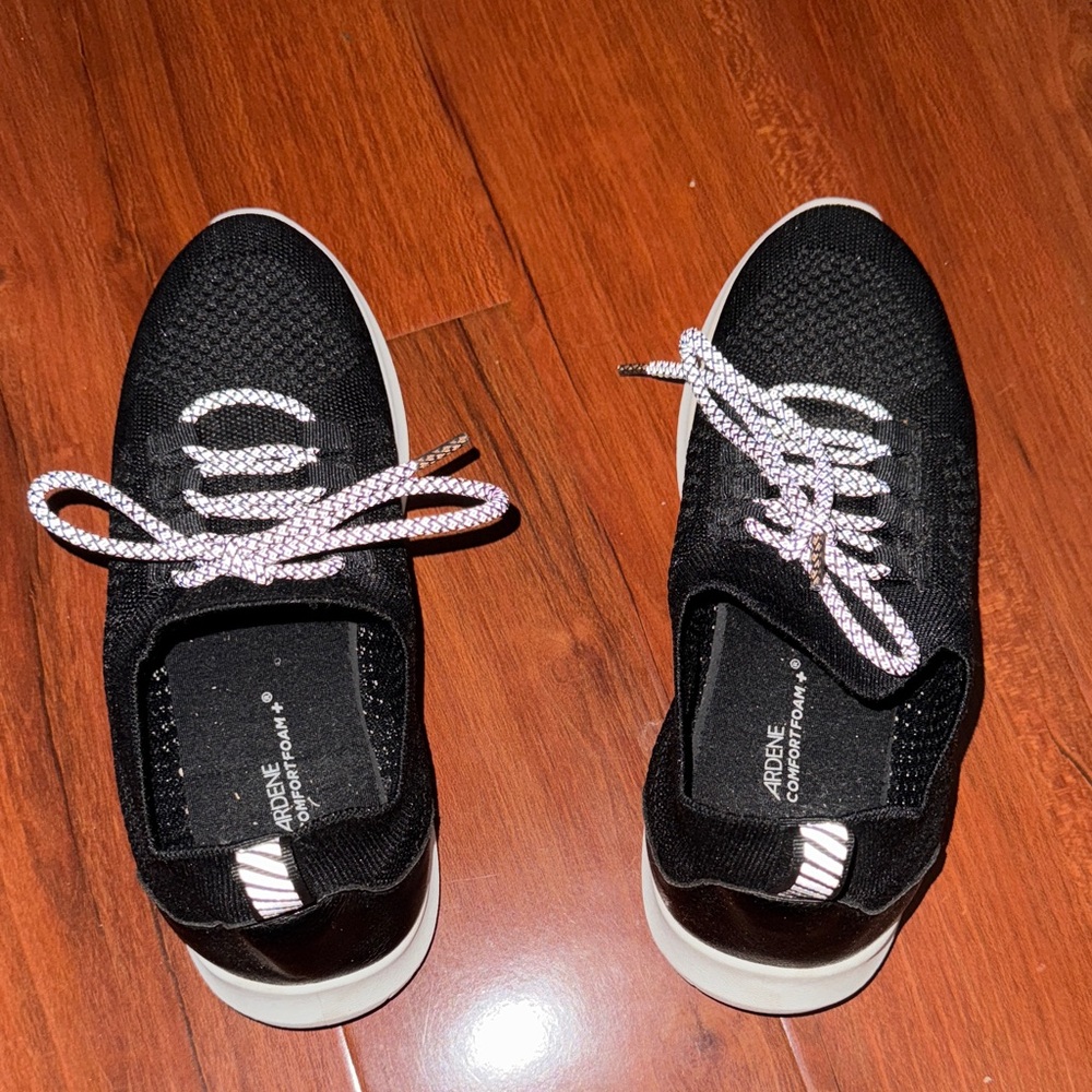 Ardene Black Sneakers with White Laces